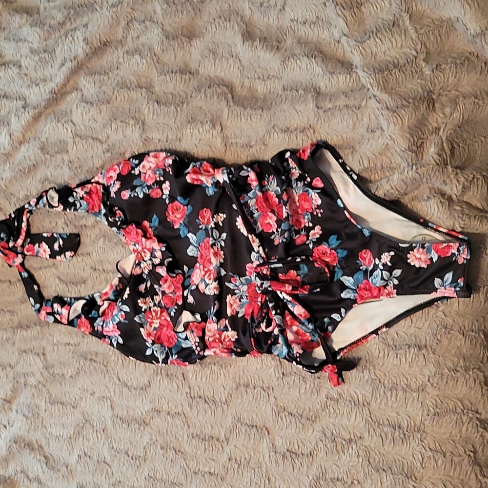 Black one piece bathing suit